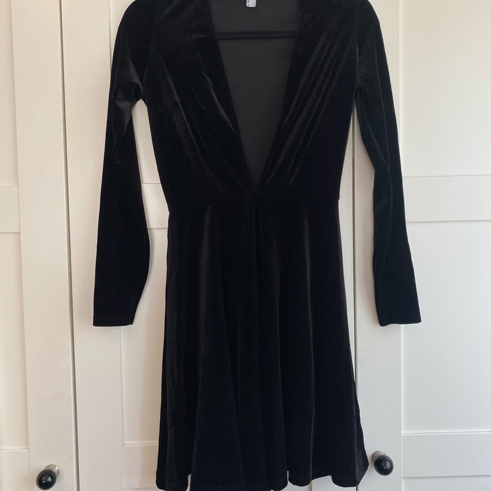 American Apparel - black velour dress